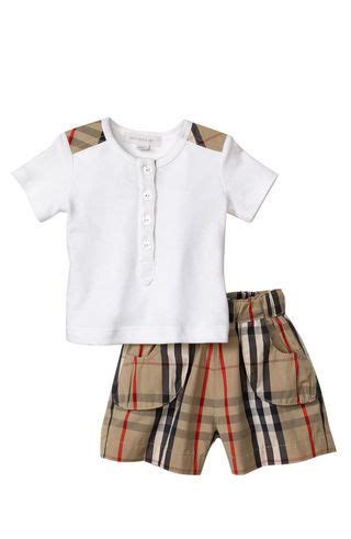 burberry red infant shirt|Burberry outfit baby boy.